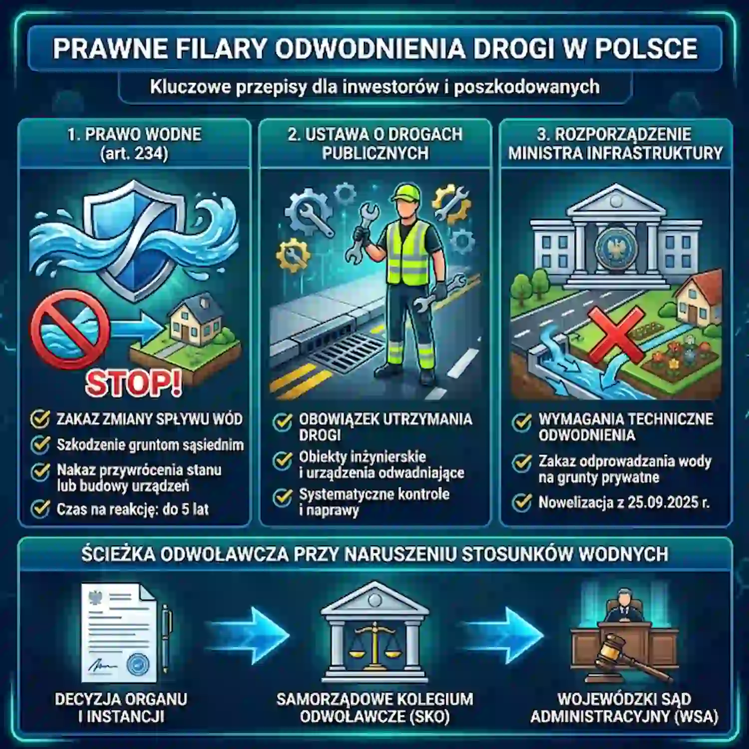 Prawne filary odwodnienia dróg w Polsce i trzystopniowa ścieżka odwoławcza administracyjna